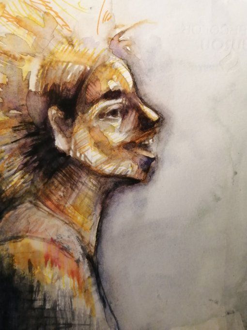 Femme lion - 20 x 21 cm